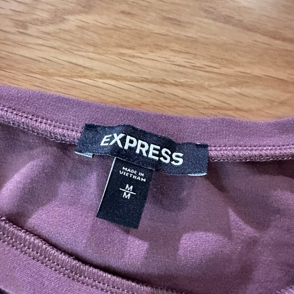 Express Purple Twist Knot Crewneck T-Shirt Mauve Size Medium - Picture 6 of 7